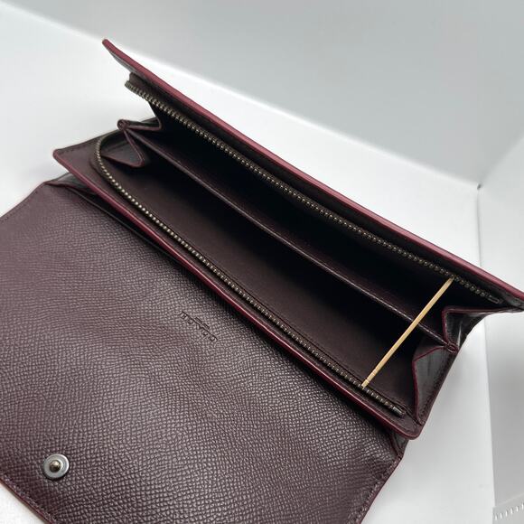 COACH QB Brown Oxblood Sig Mix Pop Slim Wallet - Picture 4 of 7